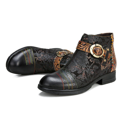 Handmade Sexy Buckle Ankle Boots