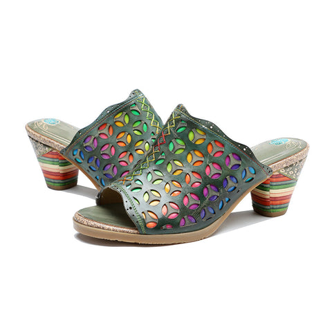 Retro Colorful Hollow and Comfortable Sandals