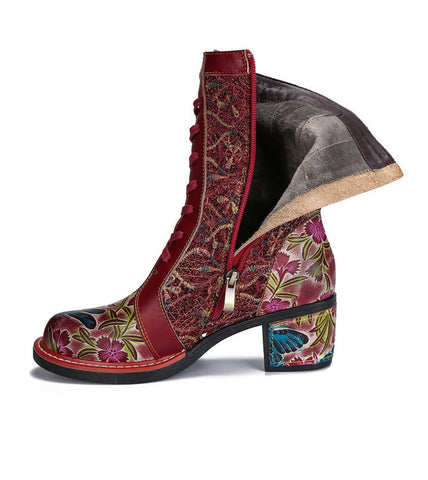 Handmade Leather Embroidered Comfy Boots