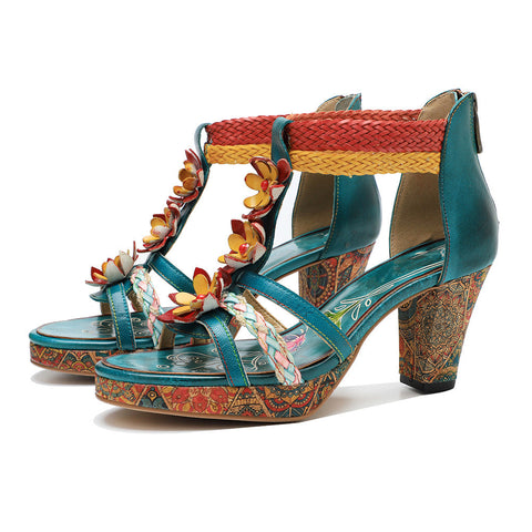 Vintage Woven Strap Splicing Fashion Sandals