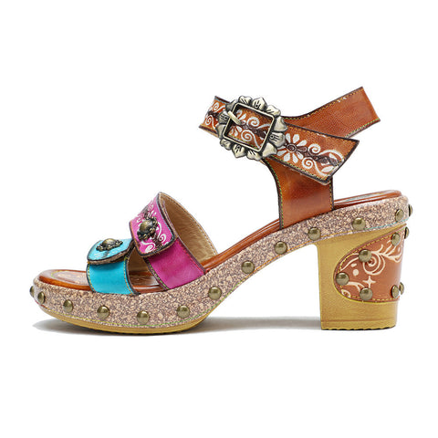 Vintage Genuine Leather Creative Style Sandals