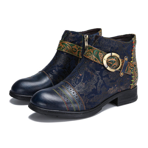 Handmade Sexy Buckle Ankle Boots