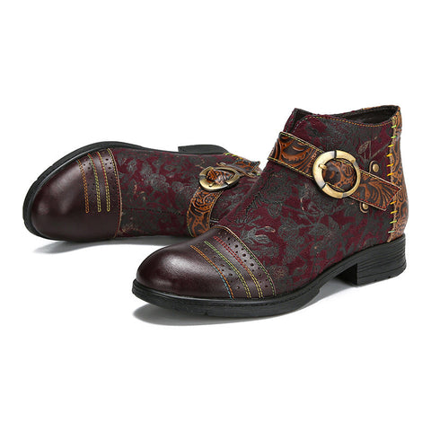 Handmade Sexy Buckle Ankle Boots