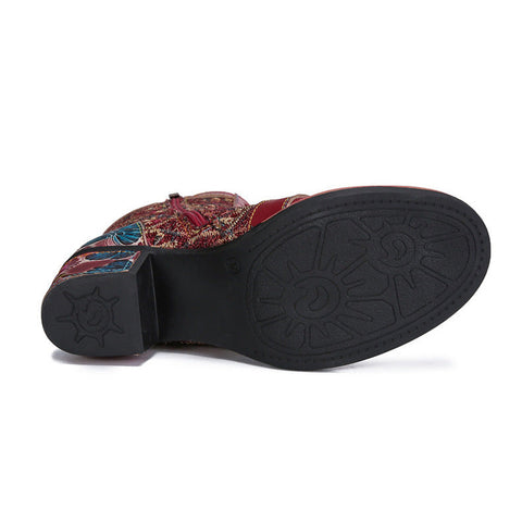 Handmade Leather Embroidered Comfy Boots