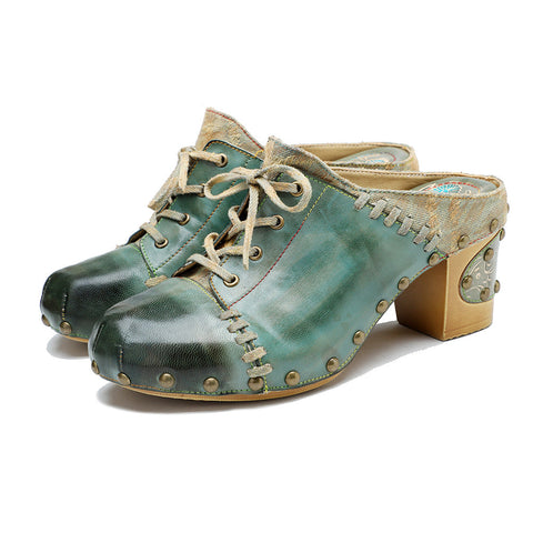 Vintage Handmade Round Toe Sandals