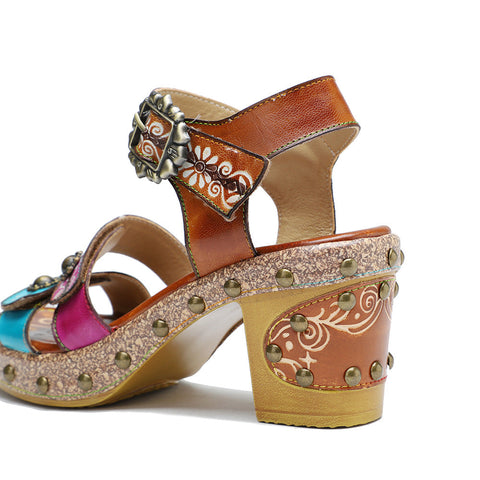 Vintage Genuine Leather Creative Style Sandals