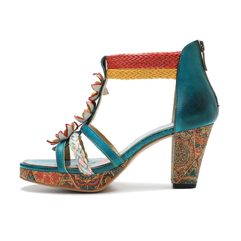 Vintage Woven Strap Splicing Fashion Sandals