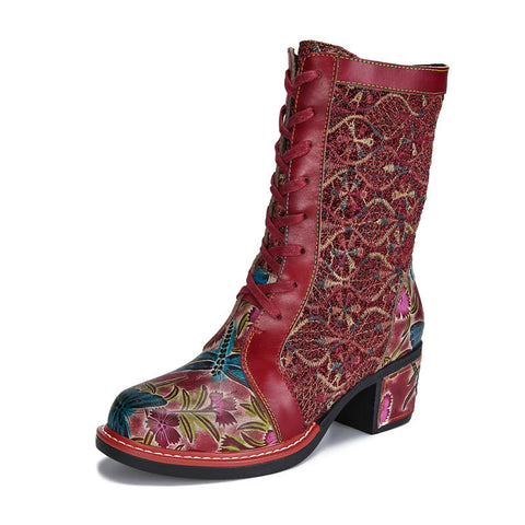 Handmade Leather Embroidered Comfy Boots