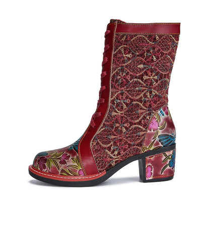 Handmade Leather Embroidered Comfy Boots