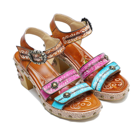 Vintage Genuine Leather Creative Style Sandals