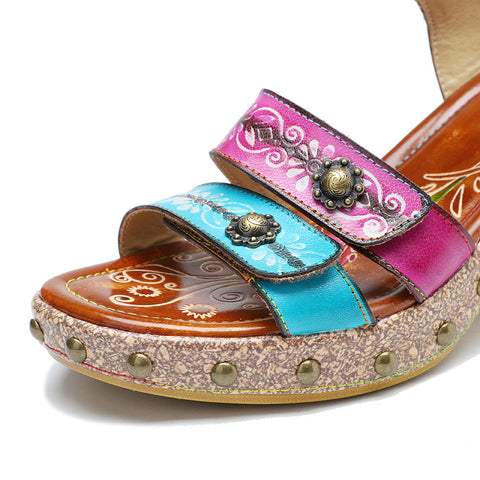 Vintage Genuine Leather Creative Style Sandals