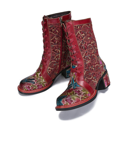 Handmade Leather Embroidered Comfy Boots