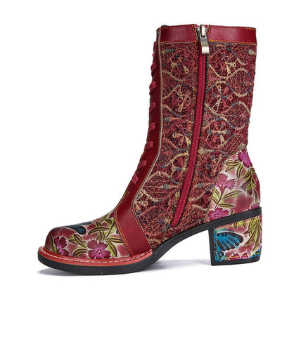 Handmade Leather Embroidered Comfy Boots