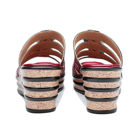 Vintage Handmade Leather Floral Sandals