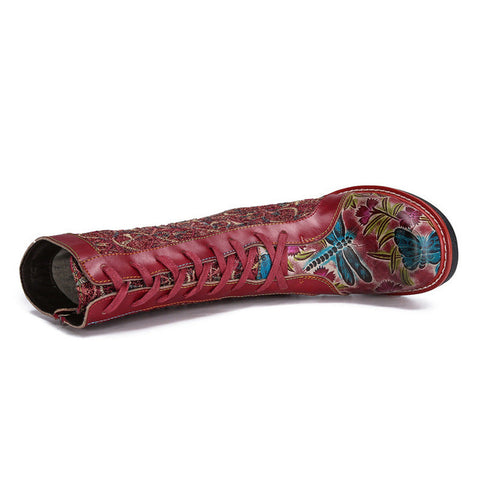 Handmade Leather Embroidered Comfy Boots