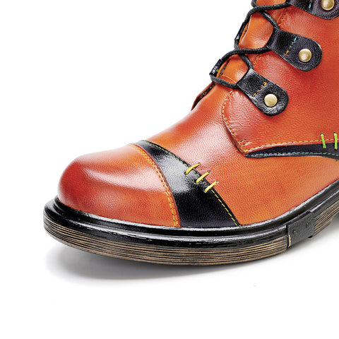 Retro Vibrant Painted Comfy Flat Shoes