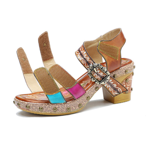 Vintage Genuine Leather Creative Style Sandals