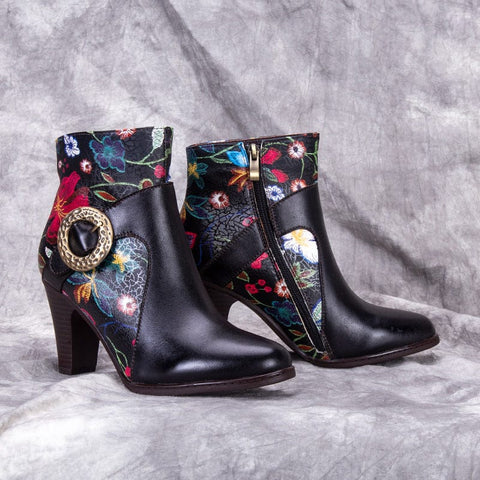 Embossed Calfskin Vintage Comfy Boots