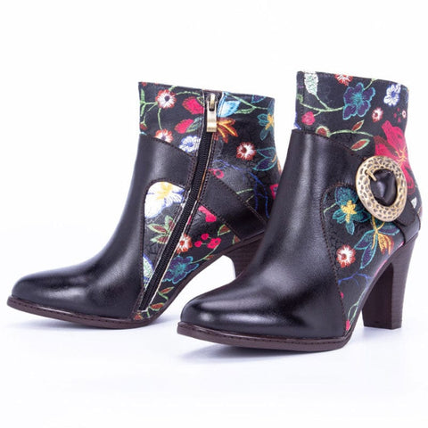 Embossed Calfskin Vintage Comfy Boots