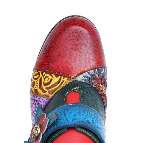 Stitching Delicate Flower Embossed Pumps