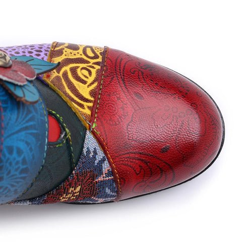 Stitching Delicate Flower Embossed Pumps