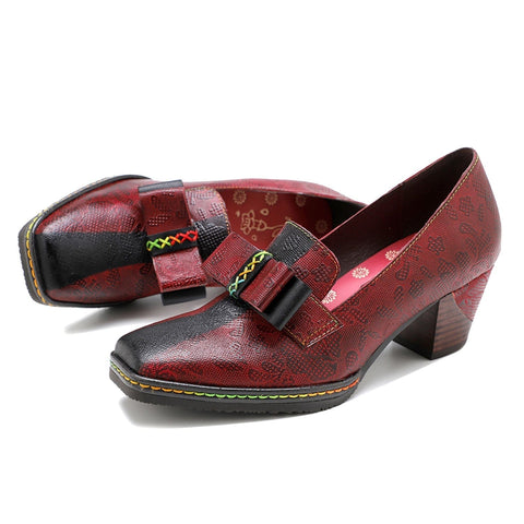 Hand-Painted Leather Pumps