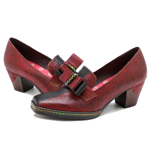 Hand-Painted Leather Pumps