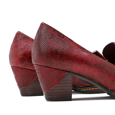 Hand-Painted Leather Pumps
