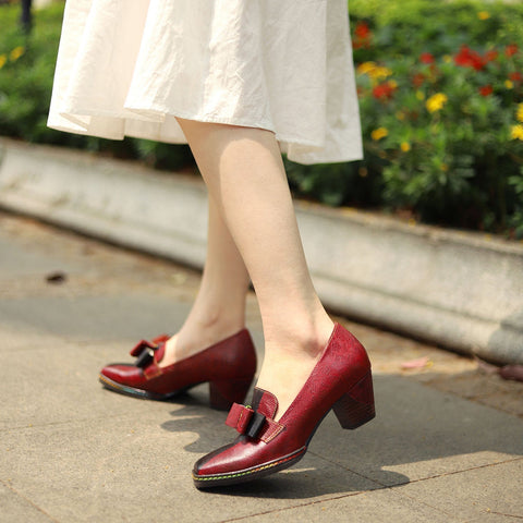 Hand-Painted Leather Pumps