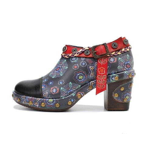 Retro Heavy Industry Style Comfortable Thick Heel Pumps
