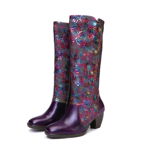 Retro Printed Hand-made Boots