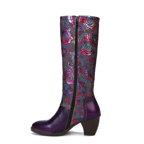 Retro Printed Hand-made Boots