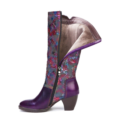 Retro Printed Hand-made Boots