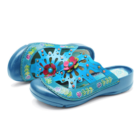 Vintage Printed Flowers Pattern Sandals