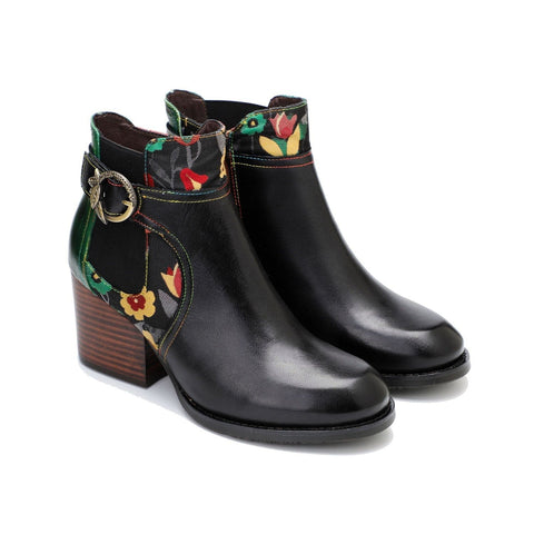Vintage Handmade Stitching Comfort Ankle Boots