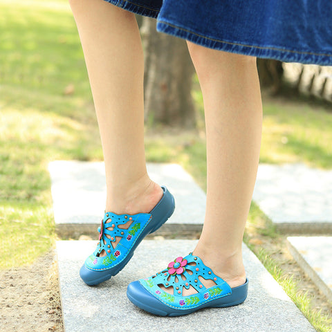 Vintage Printed Flowers Pattern Sandals