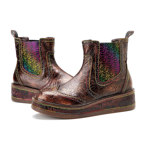 Retro Leather Comfy Casual Ankle Boots