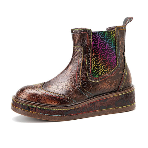 Retro Leather Comfy Casual Ankle Boots