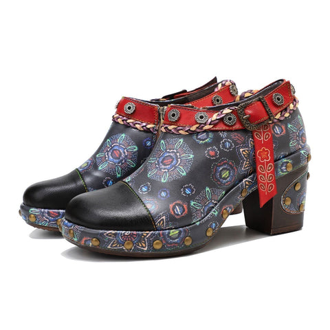 Retro Heavy Industry Style Comfortable Thick Heel Pumps