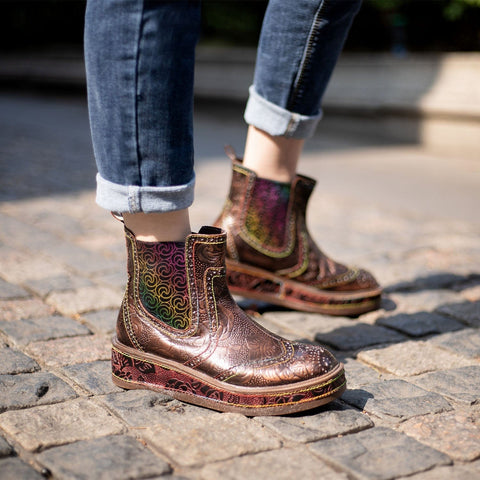 Retro Leather Comfy Casual Ankle Boots