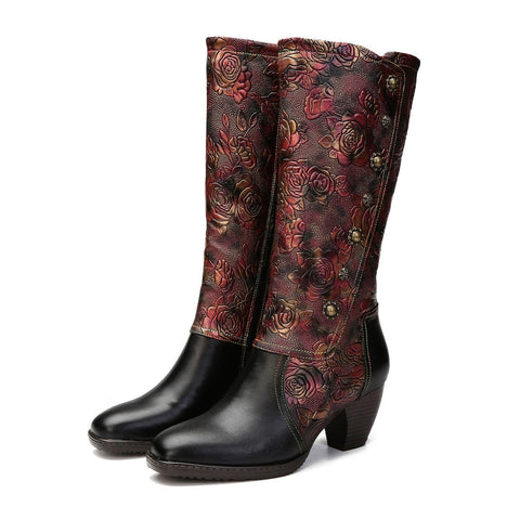 Retro Printed Hand-made Boots
