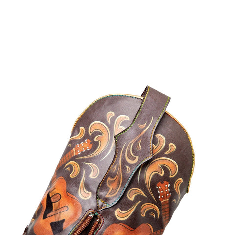 Fish Pattern Cowboy Boots
