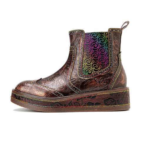 Retro Leather Comfy Casual Ankle Boots