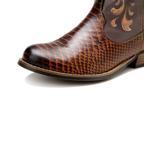 Fish Pattern Cowboy Boots