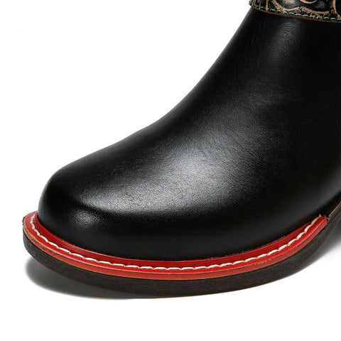 Vintage Handmade Comfort Chunky Heel Booties