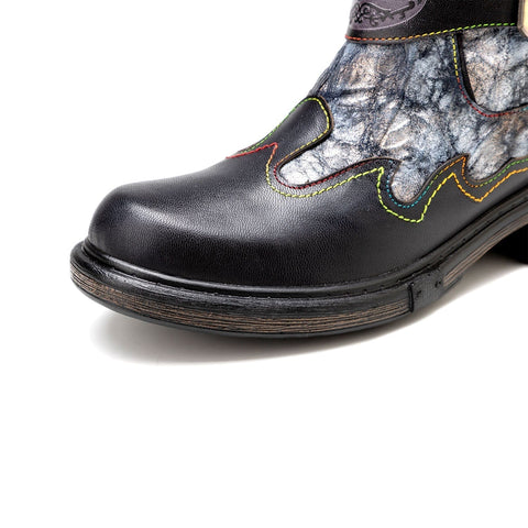 QueenBoho - Retro Bronzing Metallic Wrinkled High Boots