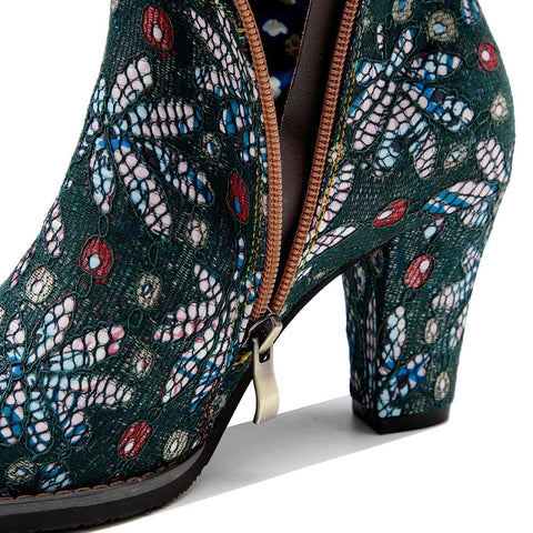 vintage faux fur collar boots